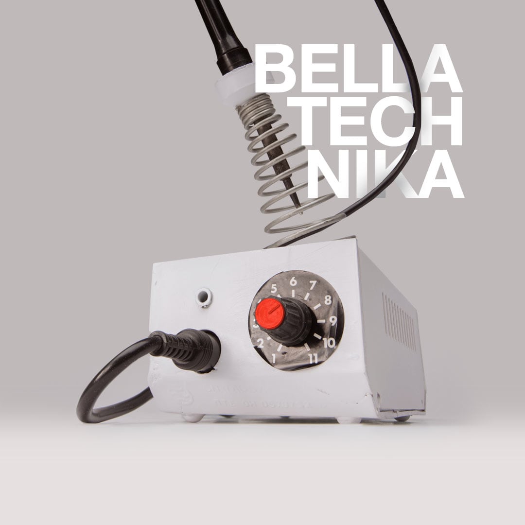 Graphic: analogue tech in white