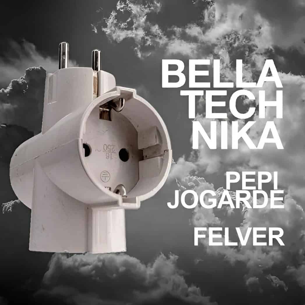 Event poster: a white extsion power plug with band bane abd event details in bold white letter over a dark stormy sky background